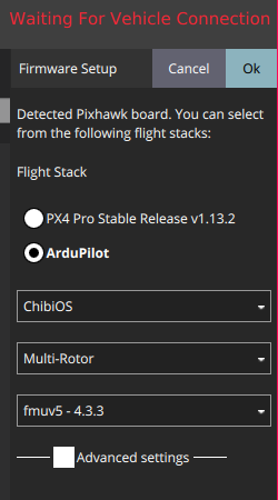 ardupilot firmware met fmuv5